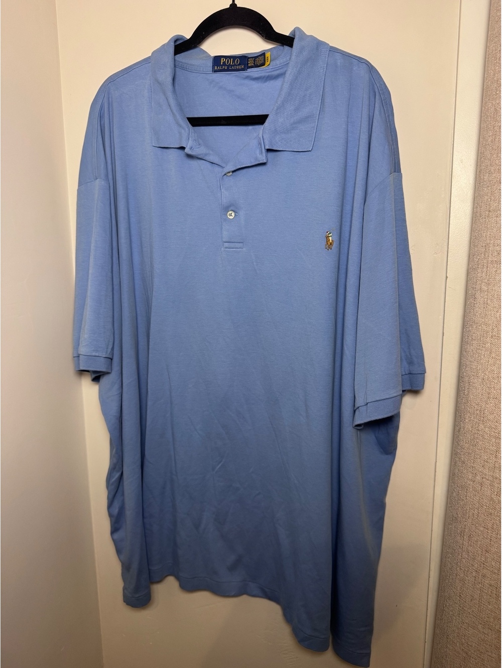 Polo Ralph Lauren Men’s 4XLT Big & Tall Light Blue Short Sleeve Polo Shirt